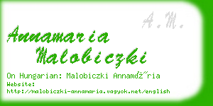 annamaria malobiczki business card